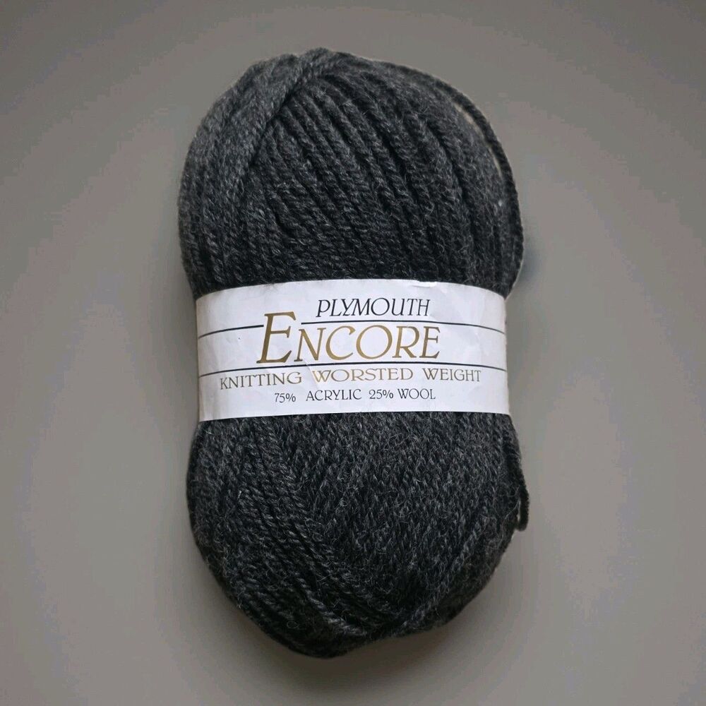 Plymouth Yarn Knitting Worsted Weight Acrylic Wool Blend Charcoal Black NEW